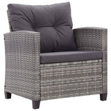 6 Piece Garden Sofa Set with Cushions Poly Rattan Dark Grey - Rear View
