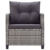 6 Piece Garden Sofa Set with Cushions Poly Rattan Dark Grey - Extra Image
