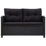 6 Piece Garden Sofa Set with Cushions Poly Rattan Black - Extra Image