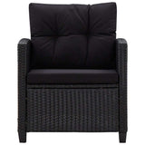 6 Piece Garden Sofa Set with Cushions Poly Rattan Black - Extra Image