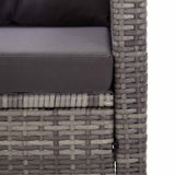 2-Seater Garden Sofa with Cushions Grey 124 cm Poly Rattan - Rear View