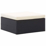 Garden Lounge Bed with Roof Black Poly Rattan
