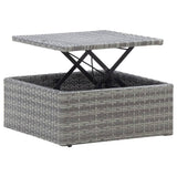 Garden Lounge Bed with Roof Mixed Grey Poly Rattan - Extra Image