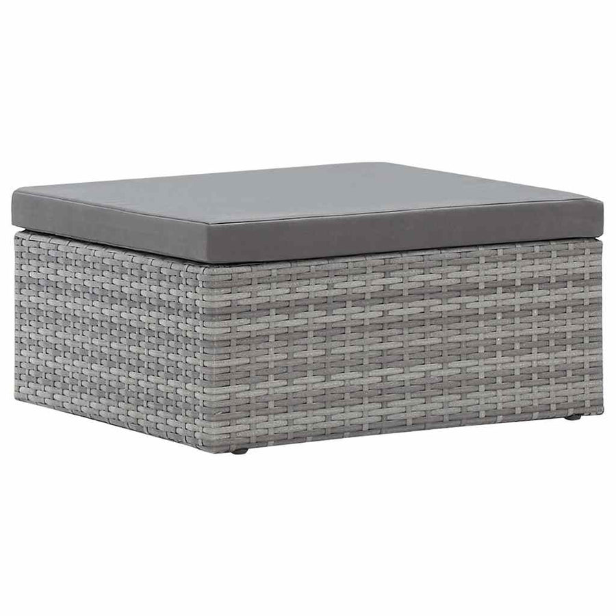 Garden Lounge Bed with Roof Mixed Grey Poly Rattan