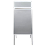A1 Customer Stopper Poster Stand with Header Aluminium - Front View