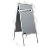 A1 Customer Stopper Poster Stand with Header Aluminium - Low Angle