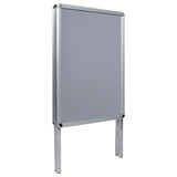 A1 Customer Stopper Poster Stand Aluminium - Top-Down View