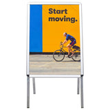 A1 Customer Stopper Poster Stand Aluminium - 45-Degree Angle