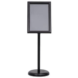 A3 Pedestal Poster Stand Black Aluminium Alloy - Front View