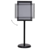 A3 Pedestal Poster Stand Black Aluminium Alloy - Side View