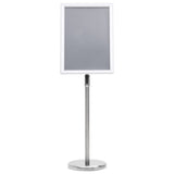 A3 Pedestal Poster Stand Silver Aluminium Alloy - Front View
