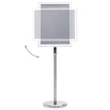 A3 Pedestal Poster Stand Silver Aluminium Alloy - Side View