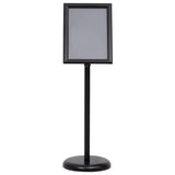 A4 Pedestal Poster Stand Black Aluminium Alloy - Front View