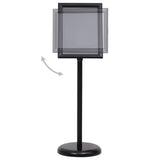 A4 Pedestal Poster Stand Black Aluminium Alloy - Side View