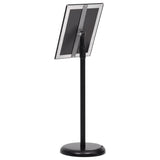 A4 Pedestal Poster Stand Black Aluminium Alloy - Close-Up Angle
