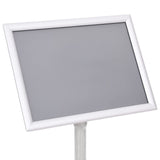 A4 Pedestal Poster Stand Silver Aluminium Alloy - Low Angle