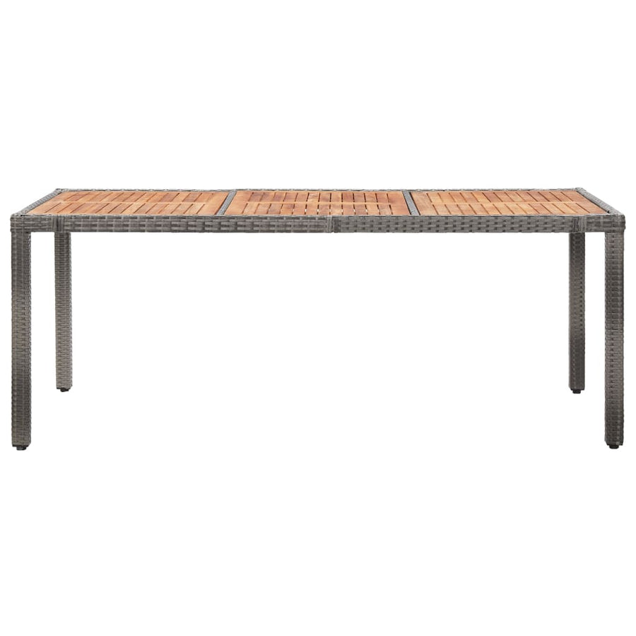 9 Piece Garden Dining Set with Cushions Poly Rattan Grey