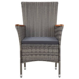9 Piece Garden Dining Set with Cushions Poly Rattan Grey