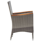 9 Piece Garden Dining Set with Cushions Poly Rattan Grey