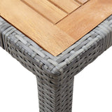 7 Piece Garden Dining Set with Cushions Poly Rattan Grey - 45-Degree Angle