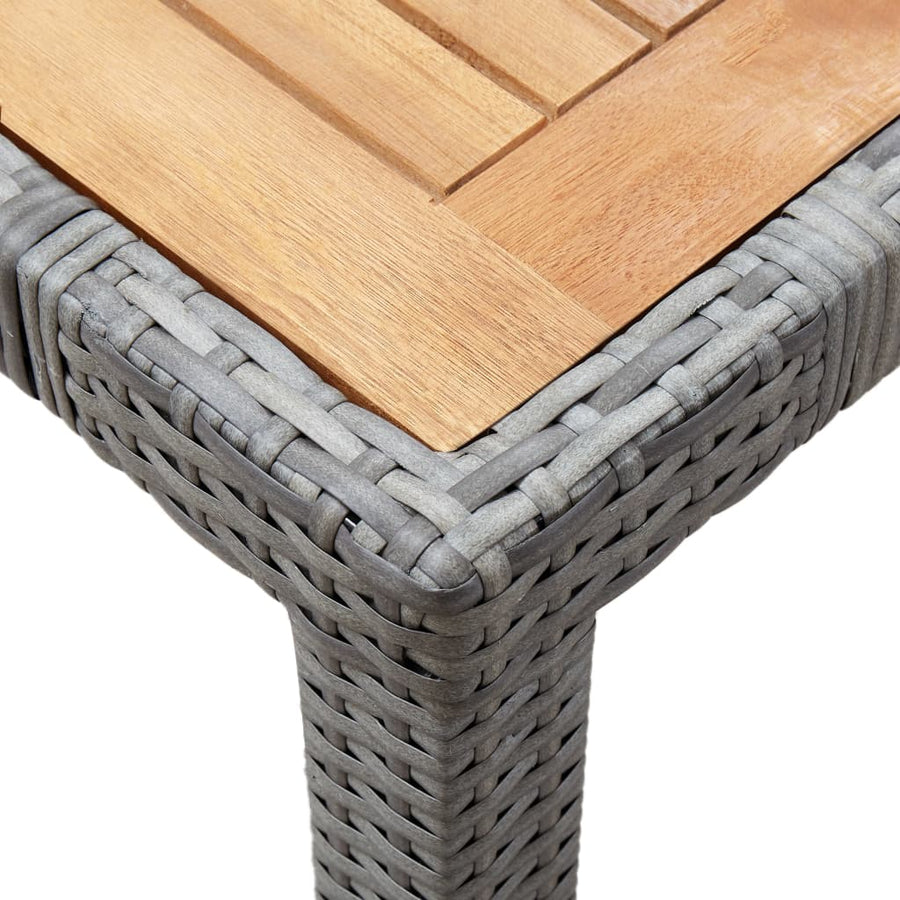 7 Piece Garden Dining Set with Cushions Poly Rattan Grey