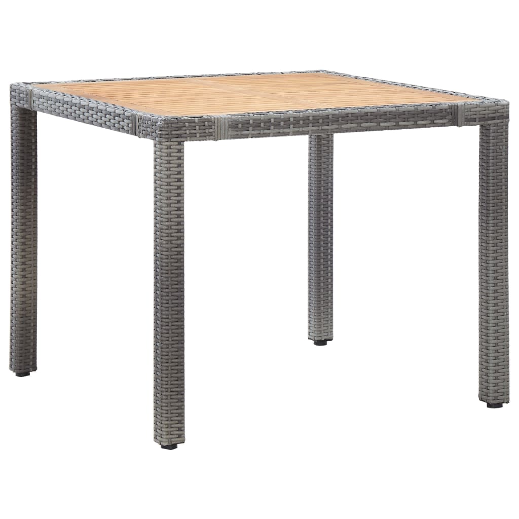 5 Piece Garden Dining Set with Cushions Poly Rattan Grey
