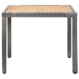 5 Piece Garden Dining Set with Cushions Poly Rattan Grey - Side View