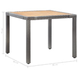 5 Piece Garden Dining Set with Cushions Poly Rattan Grey - Extra Image