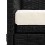 Garden Bed with Cushion & Pillows Poly Rattan Black - Extra Image