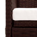 Garden Sofa with Canopy Poly Rattan Brown - Close-Up Angle
