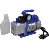 Single Stage Vacuum Pump with 4-Way Manifold Gauge Set - Front View