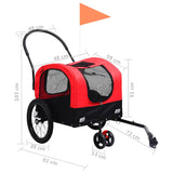 2-in-1 Pet Bike Trailer & Jogging Stroller Red and Black - Extra Image