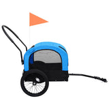 2-in-1 Pet Bike Trailer and Jogging Stroller Blue and Black - Top-Down View