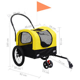2-in-1 Pet Bike Trailer and Jogging Stroller Yellow and Black - Extra Image