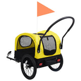 2-in-1 Pet Bike Trailer and Jogging Stroller Yellow and Black - 45-Degree Angle
