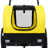 2-in-1 Pet Bike Trailer and Jogging Stroller Yellow and Black