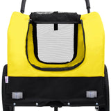 2-in-1 Pet Bike Trailer and Jogging Stroller Yellow and Black - Rear View