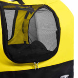 2-in-1 Pet Bike Trailer and Jogging Stroller Yellow and Black - Close-Up Angle