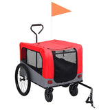 2-in-1 Pet Bike Trailer and Jogging Stroller Red and Grey - Front View