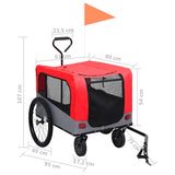 2-in-1 Pet Bike Trailer and Jogging Stroller Red and Grey - Extra Image