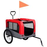 2-in-1 Pet Bike Trailer and Jogging Stroller Red and Grey - Side View
