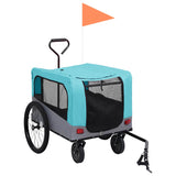 2-in-1 Pet Bike Trailer and Jogging Stroller Blue and Grey - Front View