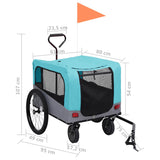 2-in-1 Pet Bike Trailer and Jogging Stroller Blue and Grey - Extra Image