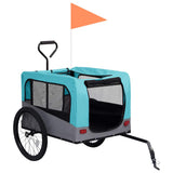 2-in-1 Pet Bike Trailer and Jogging Stroller Blue and Grey - Side View