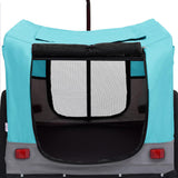 2-in-1 Pet Bike Trailer and Jogging Stroller Blue and Grey - Close-Up Angle