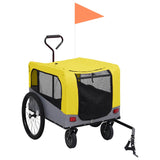 2-in-1 Pet Bike Trailer and Jogging Stroller Yellow and Grey - Front View