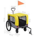 2-in-1 Pet Bike Trailer and Jogging Stroller Yellow and Grey