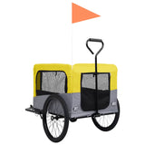 2-in-1 Pet Bike Trailer and Jogging Stroller Yellow and Grey - 45-Degree Angle