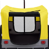2-in-1 Pet Bike Trailer and Jogging Stroller Yellow and Grey - Close-Up Angle