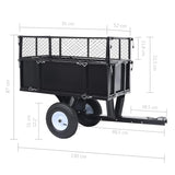 Tipping Trailer for Lawn Mower 150 kg Load - Extra Image